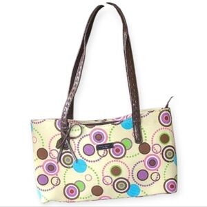 Kate Spade Colorful Circle Pattern Women's Bag NWOT callout Indent Near Foot